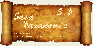 Saša Mašanović vizit kartica